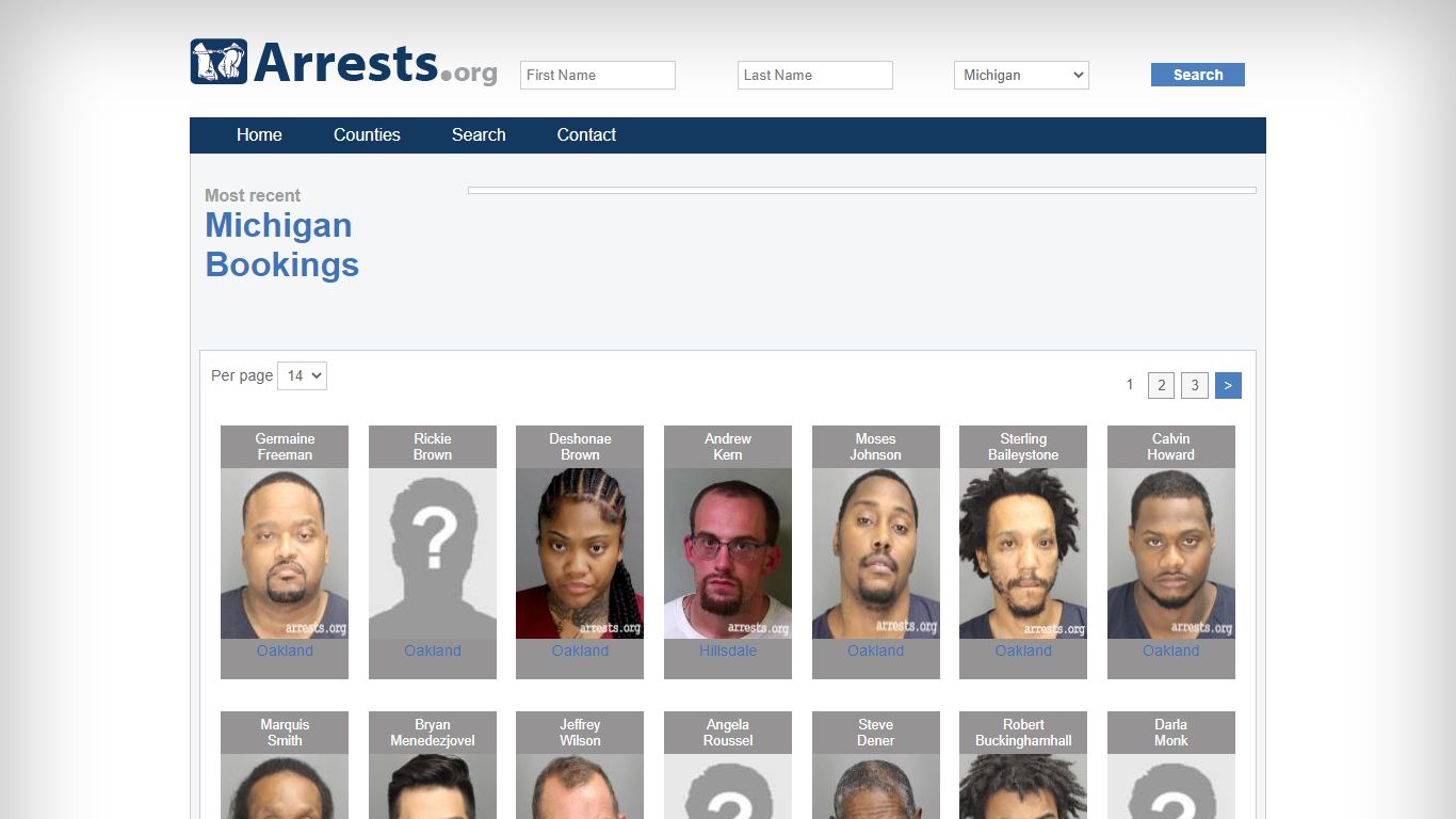 Michigan Arrests and Inmate Search